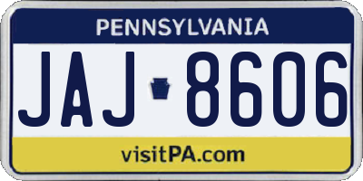 PA license plate JAJ8606