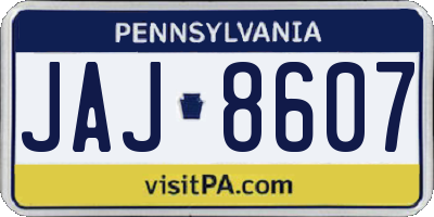 PA license plate JAJ8607
