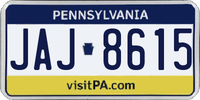 PA license plate JAJ8615