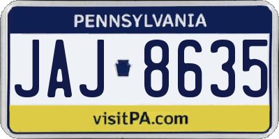 PA license plate JAJ8635