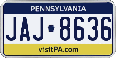 PA license plate JAJ8636