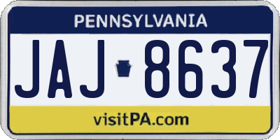 PA license plate JAJ8637