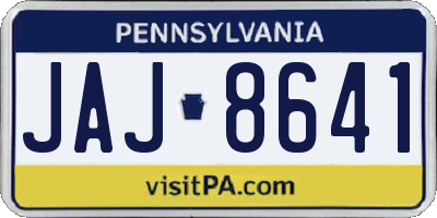 PA license plate JAJ8641