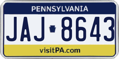 PA license plate JAJ8643