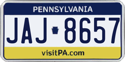 PA license plate JAJ8657