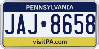PA license plate JAJ8658