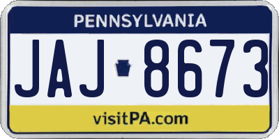 PA license plate JAJ8673