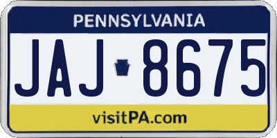 PA license plate JAJ8675