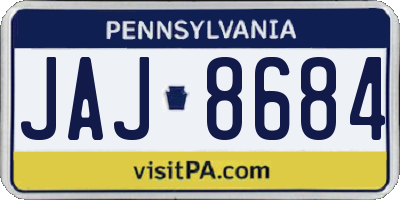 PA license plate JAJ8684