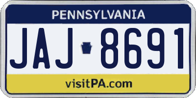 PA license plate JAJ8691