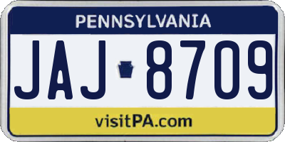 PA license plate JAJ8709