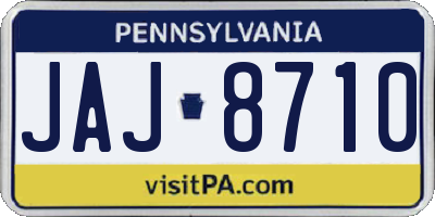 PA license plate JAJ8710
