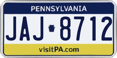 PA license plate JAJ8712