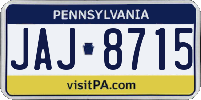 PA license plate JAJ8715