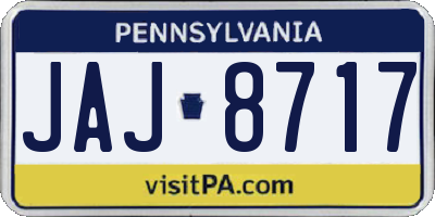 PA license plate JAJ8717