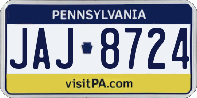 PA license plate JAJ8724