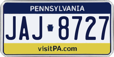 PA license plate JAJ8727