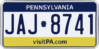 PA license plate JAJ8741