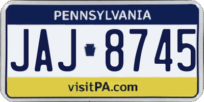 PA license plate JAJ8745