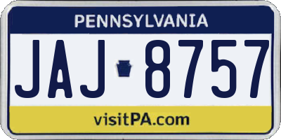 PA license plate JAJ8757