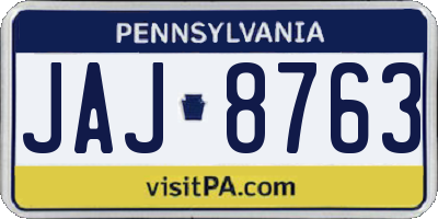 PA license plate JAJ8763