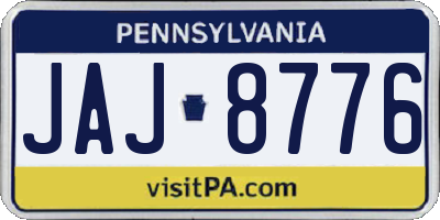 PA license plate JAJ8776