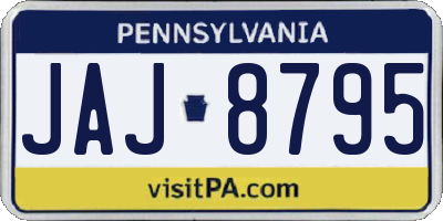 PA license plate JAJ8795