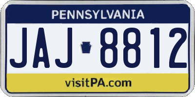 PA license plate JAJ8812
