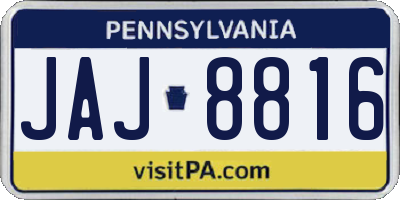 PA license plate JAJ8816