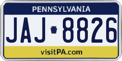 PA license plate JAJ8826