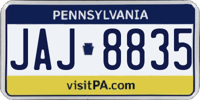 PA license plate JAJ8835
