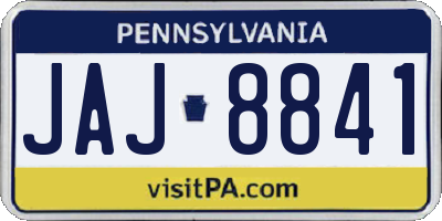 PA license plate JAJ8841
