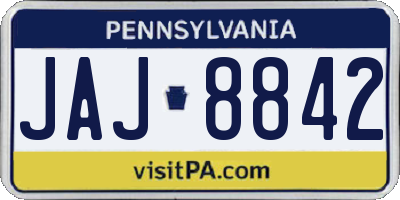 PA license plate JAJ8842