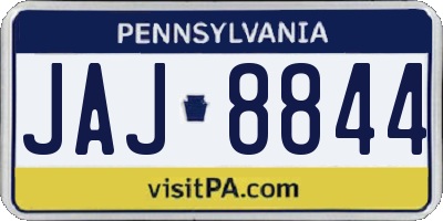 PA license plate JAJ8844