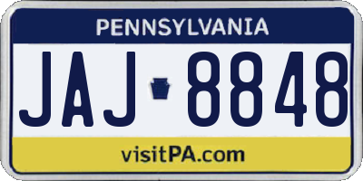 PA license plate JAJ8848