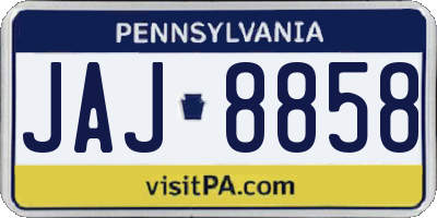 PA license plate JAJ8858