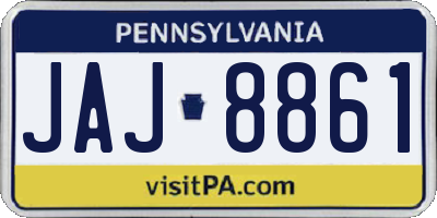 PA license plate JAJ8861