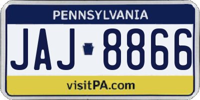 PA license plate JAJ8866