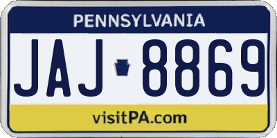PA license plate JAJ8869
