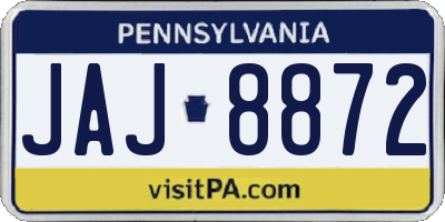 PA license plate JAJ8872