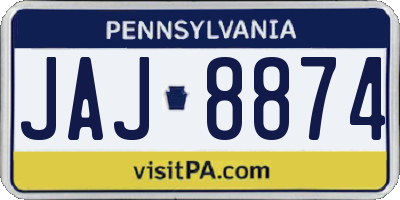 PA license plate JAJ8874