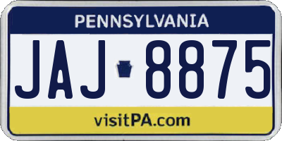 PA license plate JAJ8875