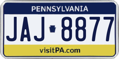 PA license plate JAJ8877
