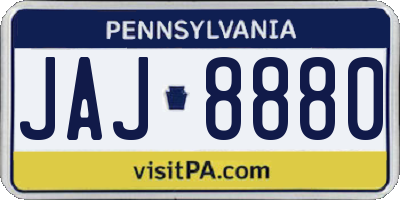 PA license plate JAJ8880