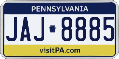 PA license plate JAJ8885