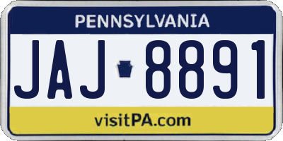 PA license plate JAJ8891