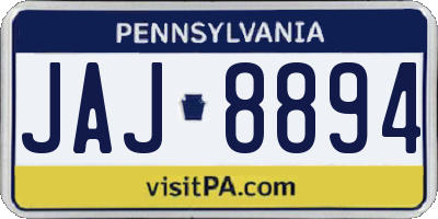 PA license plate JAJ8894