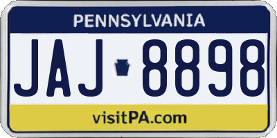 PA license plate JAJ8898