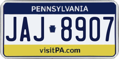 PA license plate JAJ8907