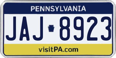 PA license plate JAJ8923